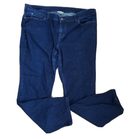 Duluth Trading Co Womens Duluthflex slim Jeans dark wash 20W x 30 inseam 84807 - Picture 1 of 9